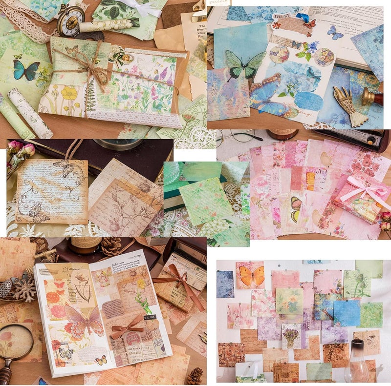 FMOACEN 400 PCS Vintage Scrapbook Paper DIY Journaling Supplies Decorative Paper Aesthetic Stationery Scrapbooking Paper or Journals Junk Journal Planners Picture Frames Album Crafts - Image 4